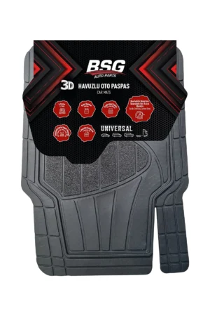 3D HAVUZLU Siyah 5 Parça Tüm Araçlara Uyumlu Paspas SİYAH ÜNİVERSAL PASPAS TAKIMI (BM MARKA)BSG 99-993-001